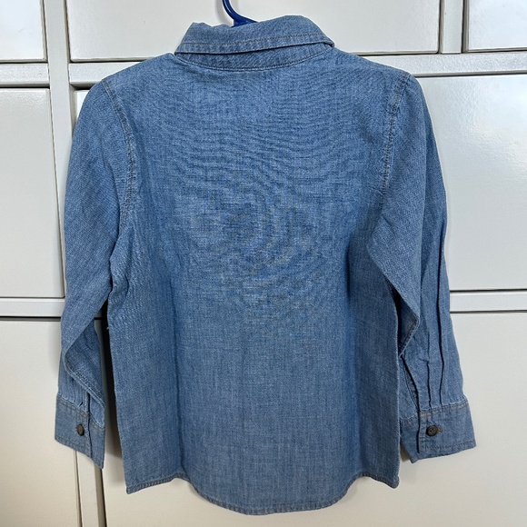 Toddler Boy Chambray Longsleeve W/ Bowtie - Picture 2 of 4